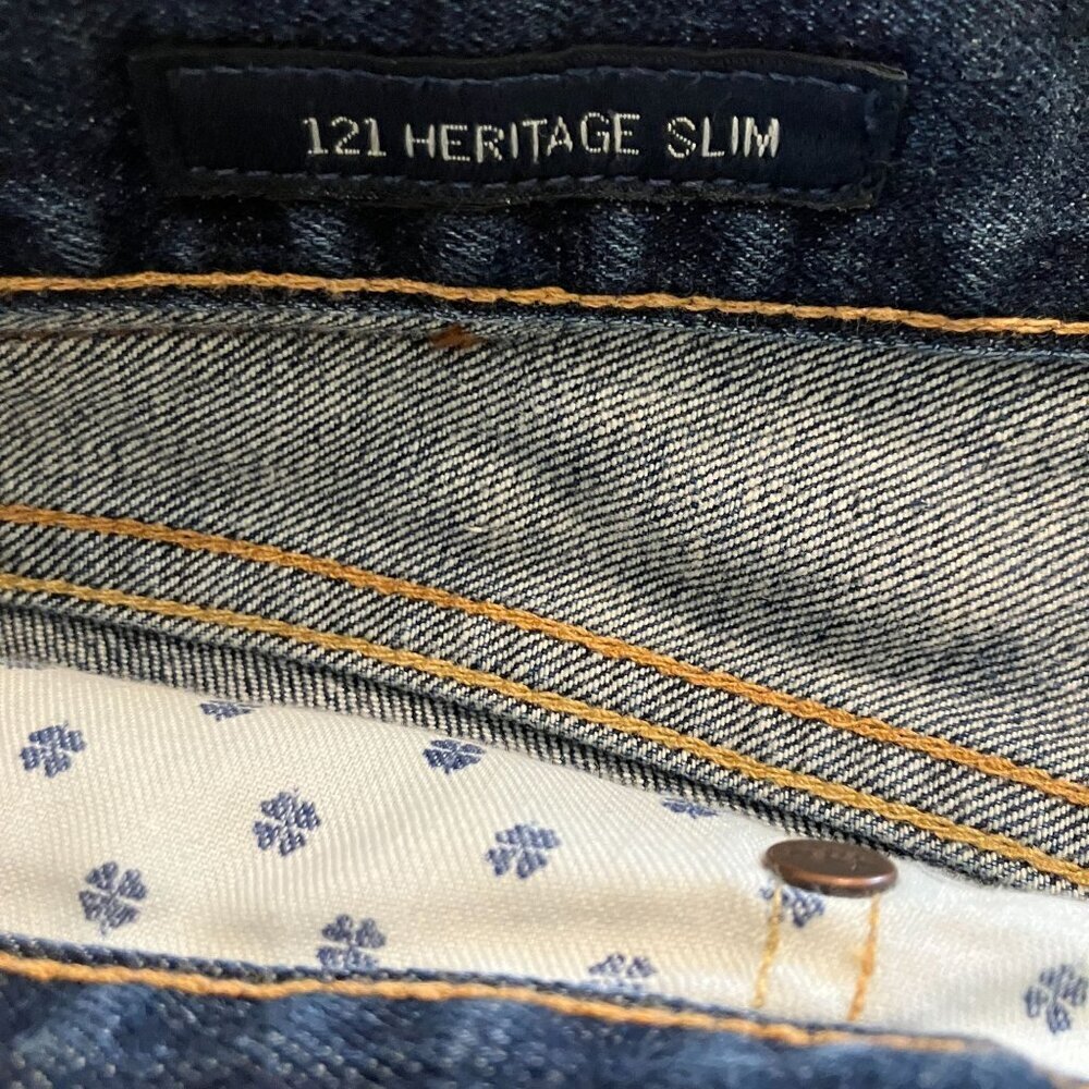 Lucky Brand 121 Mens Heritage Slim Straight Denim Jeans Size 38x30 Blue AN EXC - Picture 2 of 13